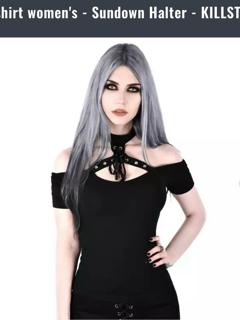 Killstar sundown off the shoulder halter top M